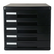 得力 9773 五層硬塑文件柜 灰色