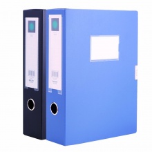 得力 5604 粘扣檔案盒 A4 黑色 75mm