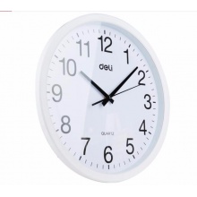得力 9006 簡約時(shí)尚掛鐘 14.5寸 白色
