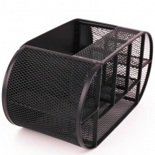 得力 8902 多功能金屬網(wǎng)格辦公收納盒/筆筒 黑色