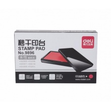 得力 9896 長方形秒干印臺(tái) 紅色