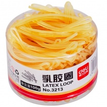 得力 3213 乳膠圈(微黃) 100g/筒