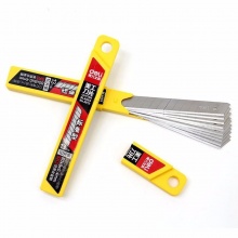 得力 2012 小號(hào)美工刀片 9mm 銀色 10片/盒