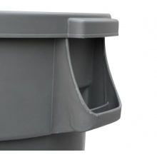 白云 AF07501 圓形大號垃圾桶(帶底座）168L 灰色