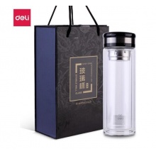 得力 6100 雙層隔熱玻璃杯 400ml