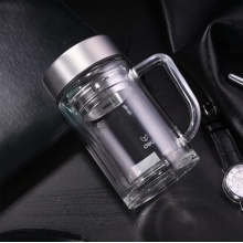 得力 6102 雙層隔熱玻璃杯 420ml