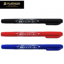 白金 CPM-122 小雙頭記號筆 黑色 10支/盒