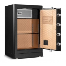 得力（deli）4115 指紋密碼雙重鎖控保險箱 高52cm 黑色