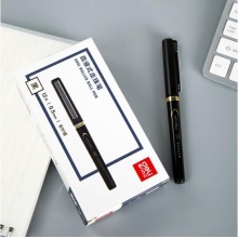 得力 S851 可換芯直液式走珠筆 0.5mm 黑色 12支/盒