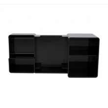 得力 9118 六格簡約桌面收納盒 黑色 