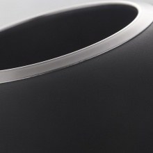 宜可EKO 9639 圓形不銹鋼垃圾桶 52L 黑色