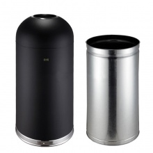 宜可EKO 9639 圓形不銹鋼垃圾桶 52L 黑色