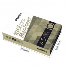 得力 70g 鉑銳復(fù)印紙 A5 白色 500張/包 10包/箱 Z7123