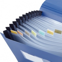 齊心(Comix) 12格易分類松緊帶式風(fēng)琴包 F4302 藍(lán)色