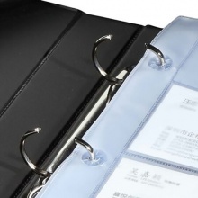 齊心 A1611 二段六格活頁名片冊(cè) 360名 黑色