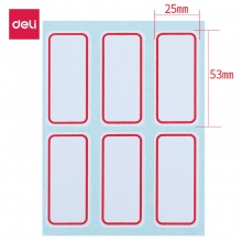 得力 7182 自粘性標貼 25*53mm 紅框