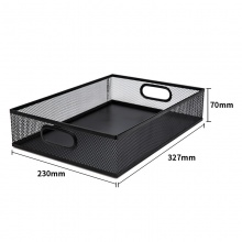 得力 79080 金屬方形文件籃 黑色