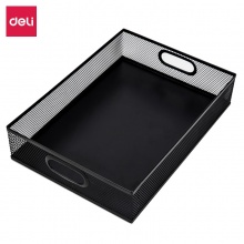 得力 79080 金屬方形文件籃 黑色