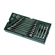 世達 09908 19件全拋光兩用快扳組套 