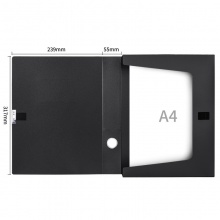 得力 5603 粘扣式檔案盒 A4 黑色 55mm