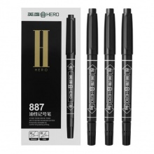 英雄 887 小雙頭油性記號(hào)筆 黑色 10支/盒