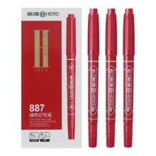 英雄 887 小雙頭油性記號筆 紅色 10支/盒
