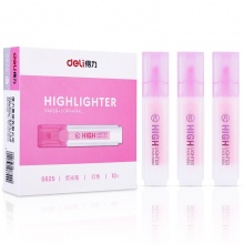 得力 S625 熒光筆 紅色 10支/盒