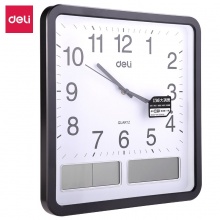 得力 8823 掛鐘 380*360mm 黑色