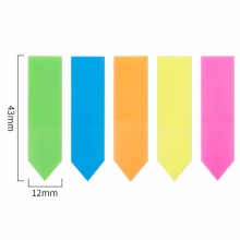 得力 9064 熒光膜箭頭指示標(biāo)簽 12*43mm 五色