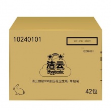 潔云 10240101 加韌壓花平板衛(wèi)生紙 300張/包 42包/箱 按箱銷售