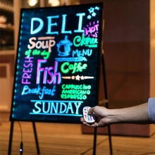 得力 8733_A型架電子熒光黑板 50*70cm 黑色