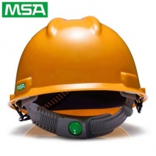 梅思安 10146460 標(biāo)準(zhǔn)型PE安全帽一指鍵帽襯針織布吸汗帶D型下頜帶 橙色 均碼