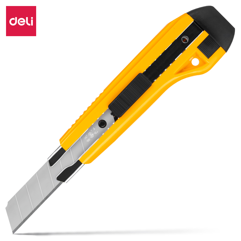 得力 2041 大號(hào)美工刀 18mm 黃色