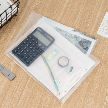 得力 5501 透明按扣公文袋 A4 白色 10個(gè)/包 按包銷售