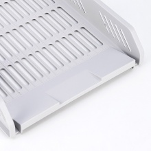 得力 9209 牢固加厚三層文件盤 淺灰