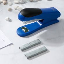 得力 0305 輕巧便攜訂書機 12# 藍色 25頁