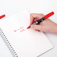 得力 6824 小雙頭油性記號(hào)筆 紅色 按支銷售