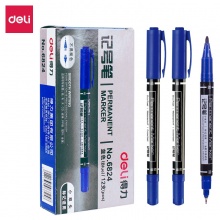 得力 6824 小雙頭油性記號筆 藍色 按支銷售