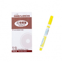 雄獅 NO.600 油性細(xì)字奇異筆記號(hào)筆 1.0mm 黃色 12支/盒