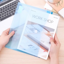 得力 5504 按扣式文件袋 A4 藍(lán)色 12個(gè)/包 按包銷售