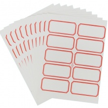 卓聯(lián) ZL-101 自粘性手寫標(biāo)簽 53*26mm 紅框 10枚/張 10張/本