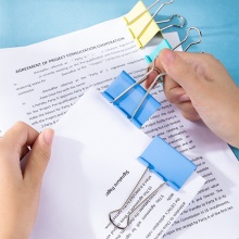 得力 8553 長(zhǎng)尾票夾 32mm 彩色 24個(gè)/筒