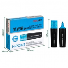 得力 S600 方頭熒光筆 5.0mm 藍(lán)色 10支/盒