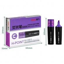 得力 S600 方頭熒光筆 5.0mm 紫色 10支/盒