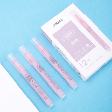 得力 S731 單頭細桿熒光筆 粉色 12支/盒