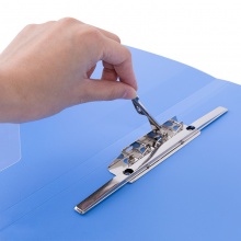 得力 5308ES 金屬長押夾+插頁袋文件夾 A4 藍色