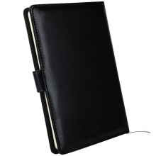 得力 7946 商務(wù)帶扣皮面筆記本 25k 黑色 120頁(yè)