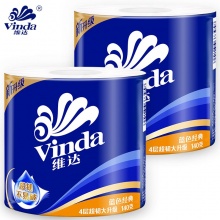 Vinda/維達(dá) V4069 藍(lán)色經(jīng)典4層超韌卷筒衛(wèi)生紙 140克 10卷/提 6提/箱