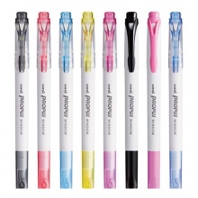 三菱 PUS-103T 雙頭熒光筆 圓頭0.4mm 平頭4.0mm 煙色系5色套裝