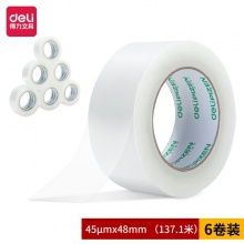 得力品正 30913 封箱膠帶 48mm*150y*45um 普透 6卷/筒